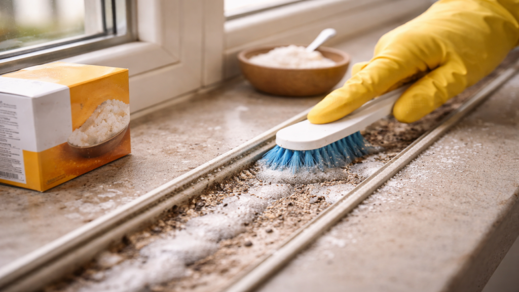 Como limpar trilhos de janela com bicarbonato fácil