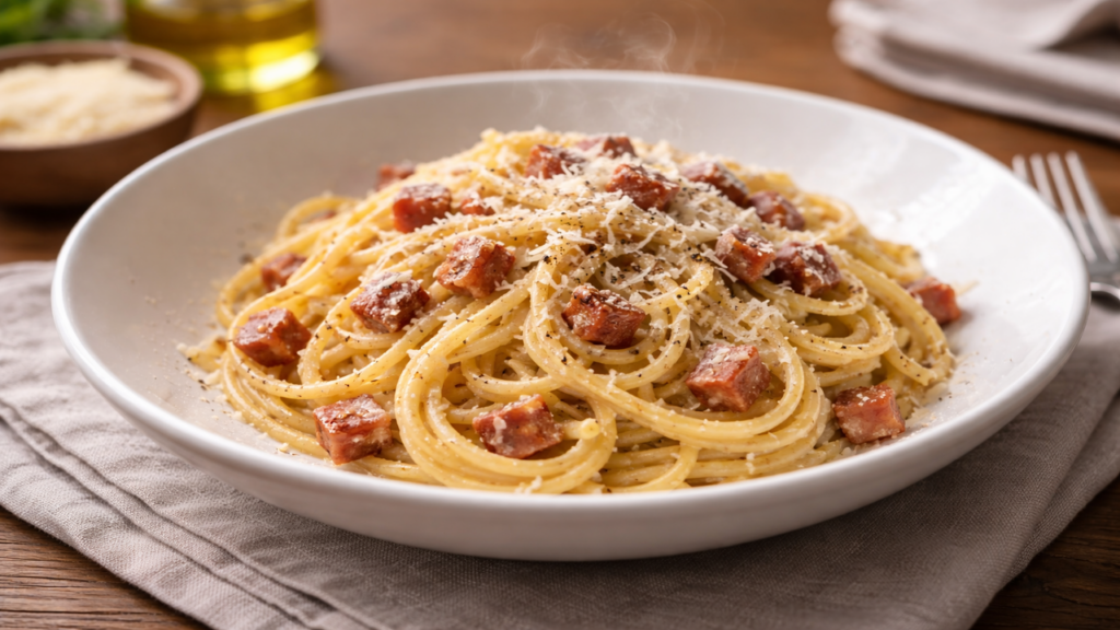 Carbonara perfeita sem creme e com sabor de restaurante