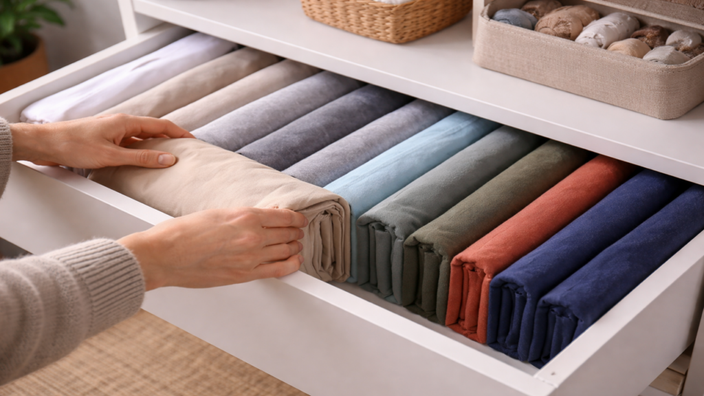 Método japonês para dobrar roupas economiza espaço