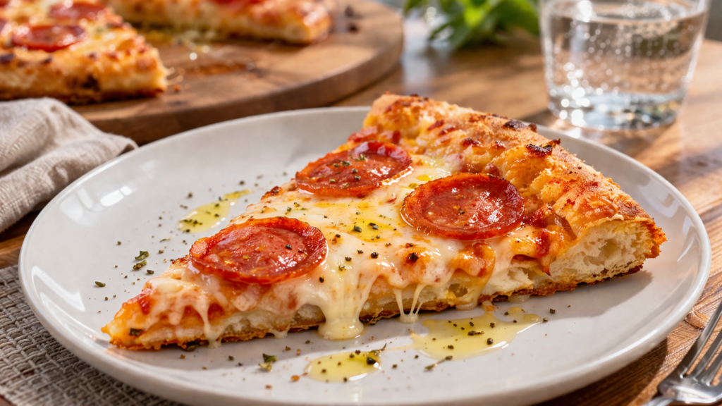 Esquentar pizza na frigideira deixa crocante de novo
