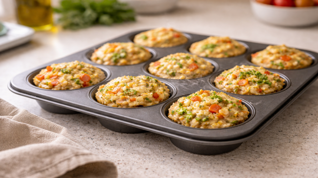 Muffin de frango com legumes é prático e saudável