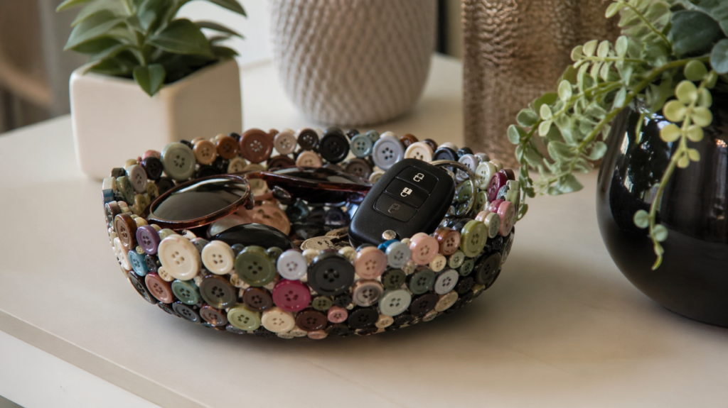 Botões velhos viram a melhor fruteira artesanal da casa