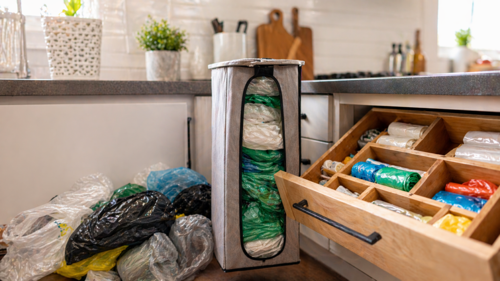 Sacolas plásticas ganham a melhor organização da cozinha