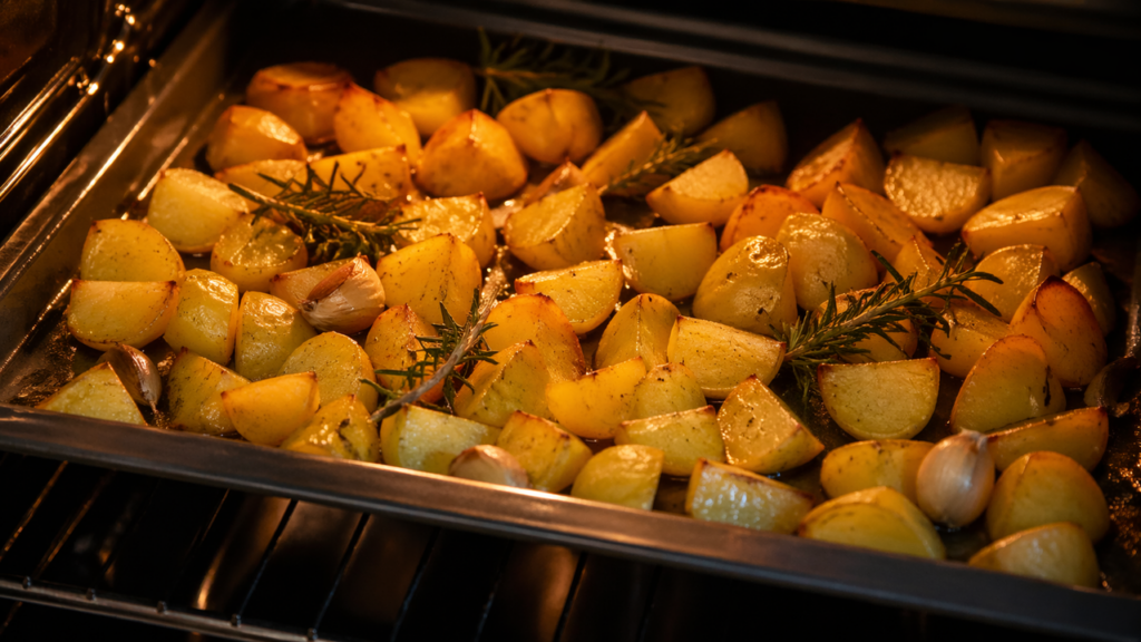 Batata assada crocante com truque italiano