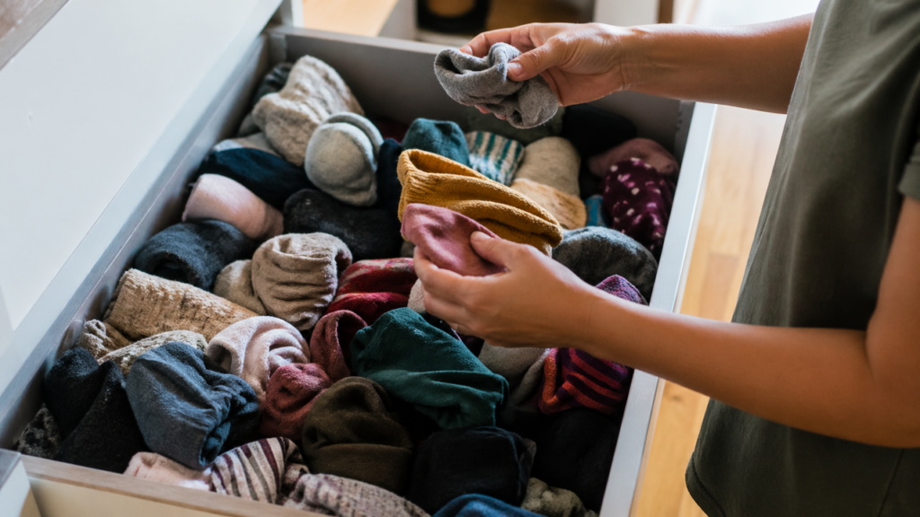 Meias sem par viram solução útil em casa