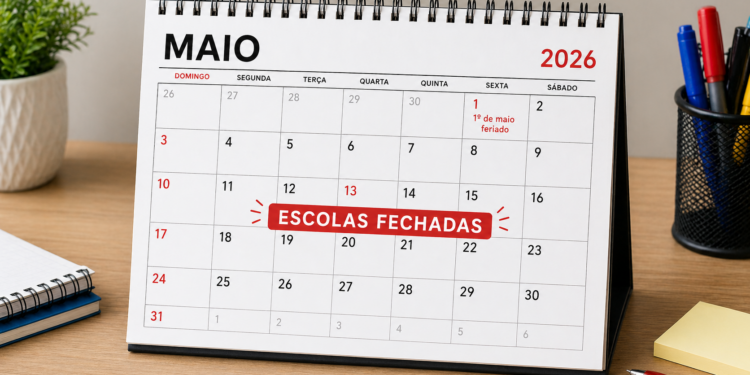 Calendário escolar maio 2026 altera rotina com feriado na sexta e possíveis sábados letivos nas redes públicas