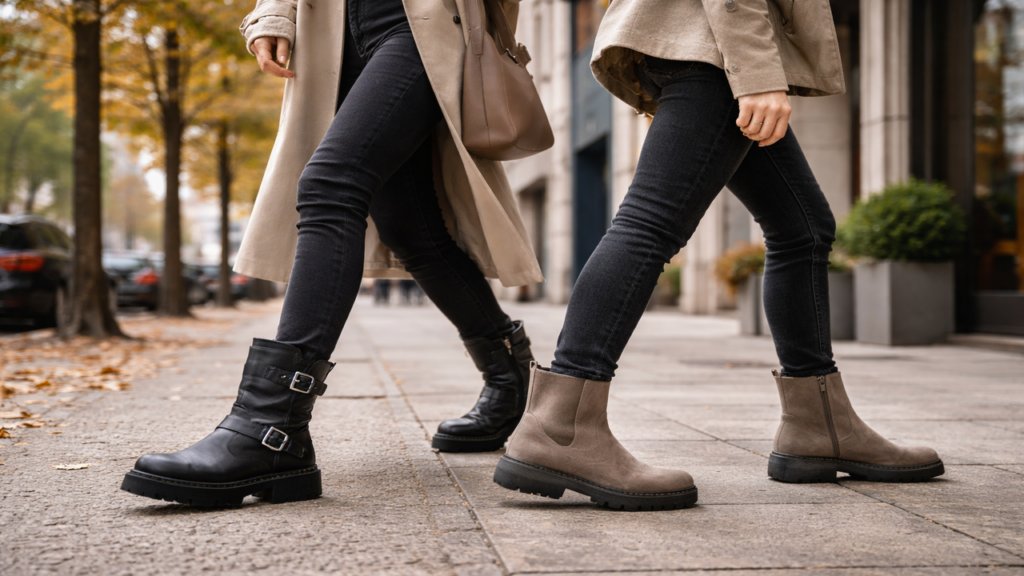 Botas motociclista e cano curto dominam o outono 2026