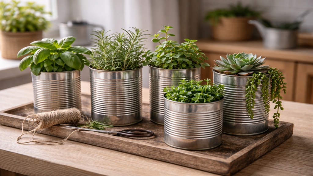 Transforme latas em vasos e crie um jardim barato em casa