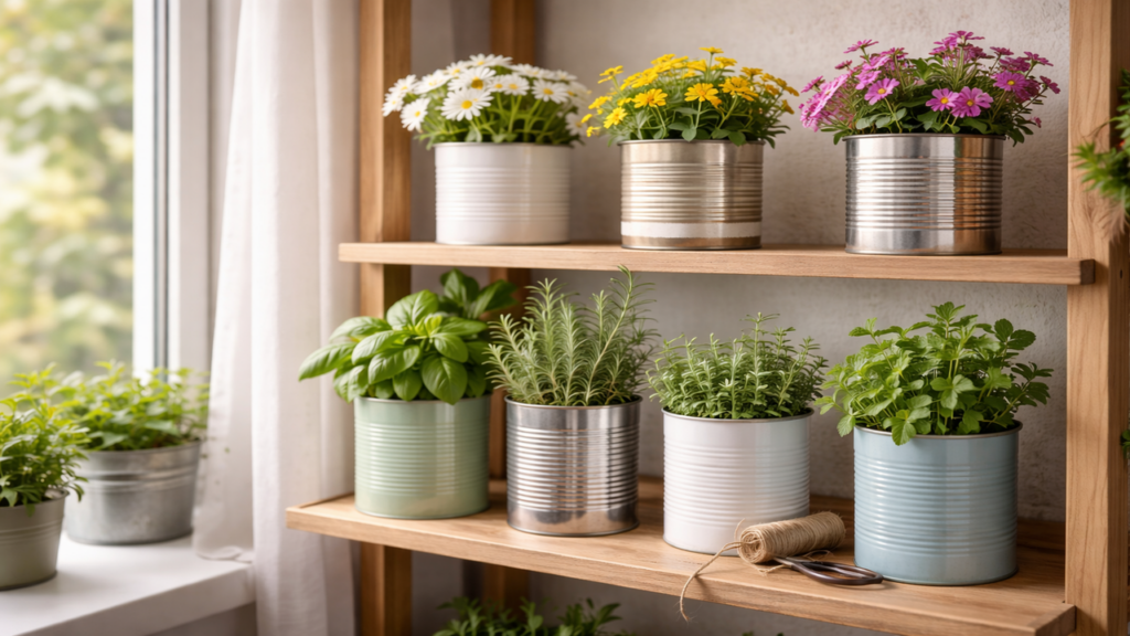Transforme latas em vasos e crie um jardim barato em casa