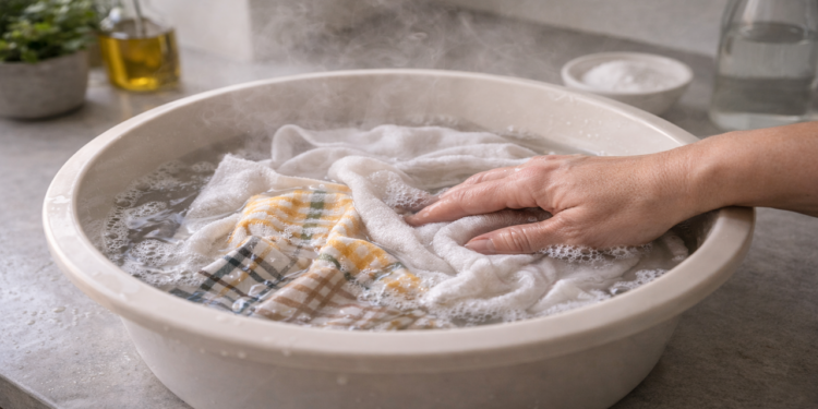 Como tirar mau cheiro de pano de prato com solução simples