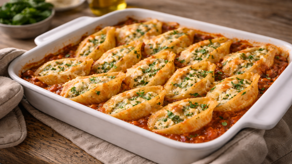 Conchiglioni recheado com ricota é o prato mais aconchegante