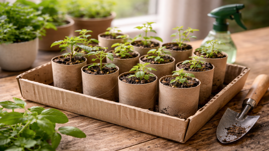 Como fazer vasos com rolinho e criar sua horta