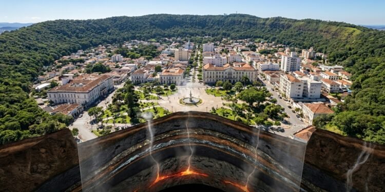 Eleita 1º lugar em qualidade de vida em Minas Gerais: a única cidade do Brasil na rota termal europeia tem águas sulfurosas a 45°C dentro de um vulcão extinto