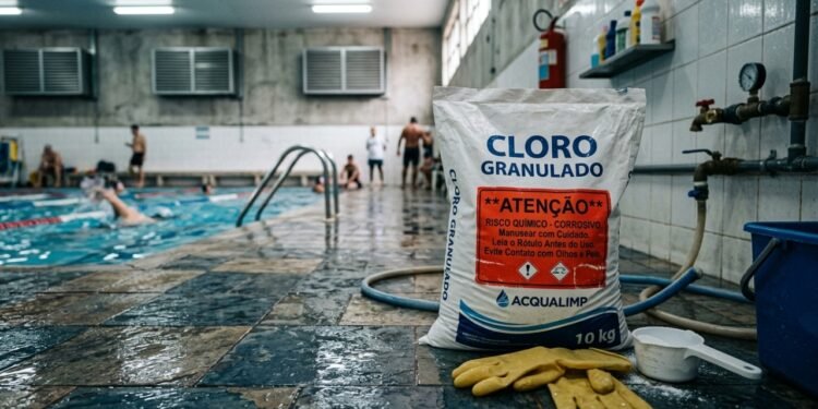 Cloro de piscina pode virar risco grave quando o uso errado transforma limpeza em perigo real