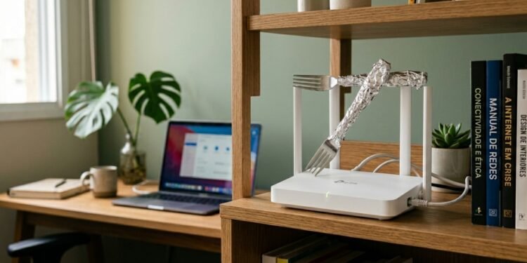 Colocar um garfo embrulhado em papel alumínio sobre o roteador Wi-Fi: por que é recomendado e para que serve