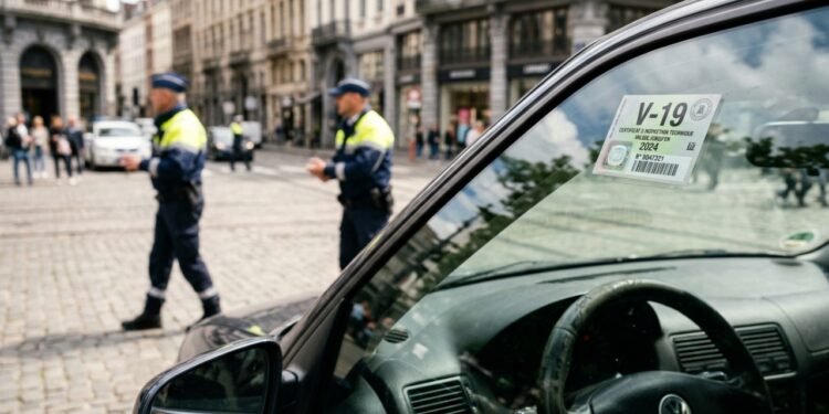 Motoristas recebem multa por não exibir o adesivo de inspeção do veículo