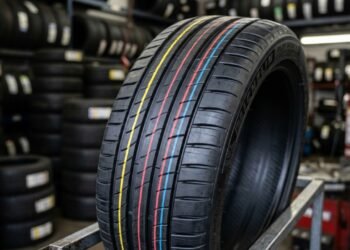 O que significam as linhas de marcação coloridas nos pneus?