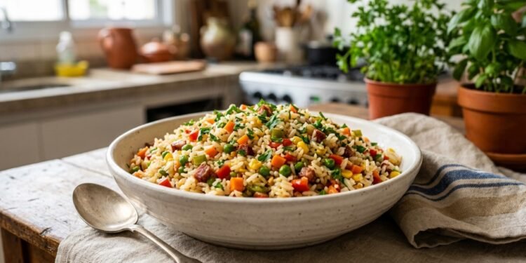 Aproveite arroz cozido e faça arroz à grega rápido e fácil com ingredientes simples que você já tem em casa