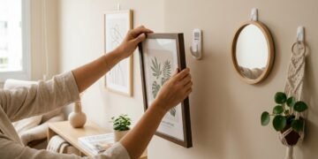 Pendure objetos decorativos grandes sem furar a parede com um método simples que evita sujeira e funciona na hora