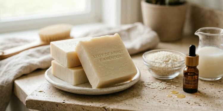 Estas etapas simples para fazer o sabão de leite de arroz garantem uma pele hidratada e radiante