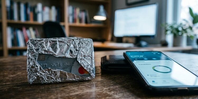 Por que é recomendado embrulhar cartões de débito e crédito em papel alumínio, e qual a finalidade disso