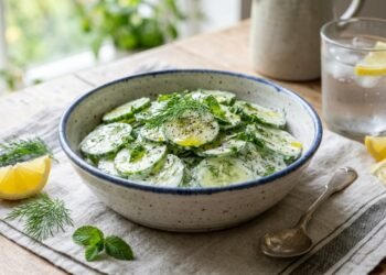 A receita de uma salada cremosa e crocante que vai te transportar para o Mediterrâneo
