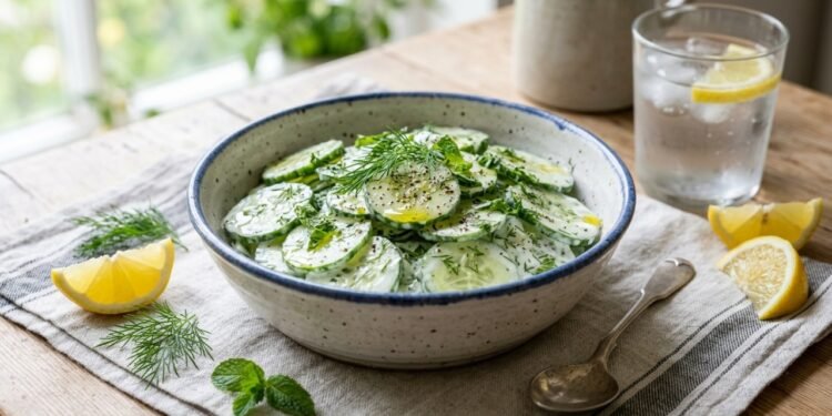 A receita de uma salada cremosa e crocante que vai te transportar para o Mediterrâneo