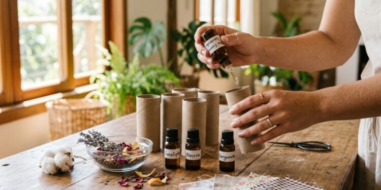 Guarde os tubos de papel higiênico e transforme-os em aromatizadores de ambiente baratos para sua casa