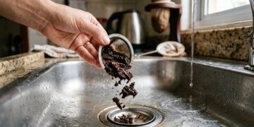 Jogar borra de café usada na pia da cozinha: para que serve e por que é uma boa ideia