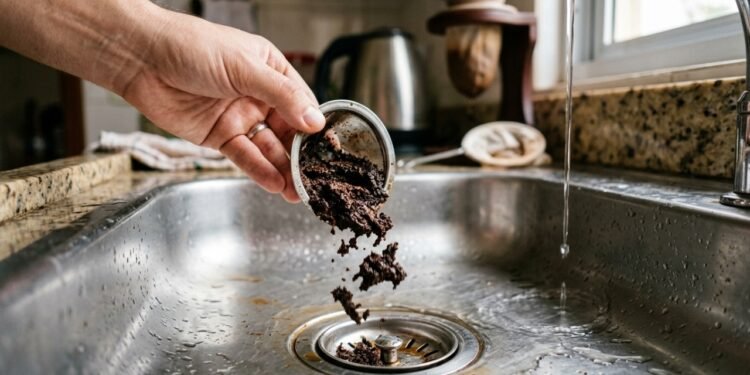 Jogar borra de café usada na pia da cozinha: para que serve e por que é uma boa ideia