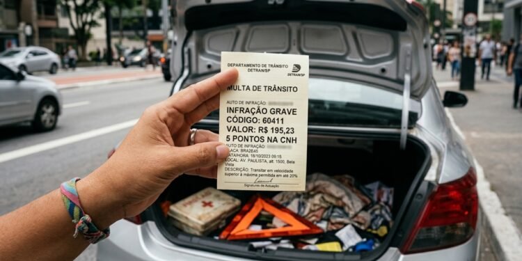 Motorista pode levar multa de R$ 195,23 por faltar itens obrigatórios no carro em 2026