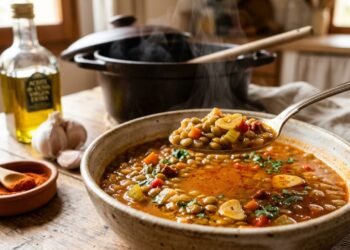 As lentilhas ficarão perfeitas se você fizer um refogado de azeite, alho e páprica