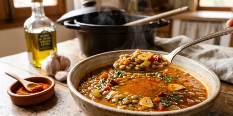 As lentilhas ficarão perfeitas se você fizer um refogado de azeite, alho e páprica