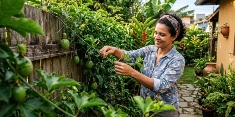 O fenômeno da polinização caseira que transforma muros simples em um pomar produtivo e perfumado