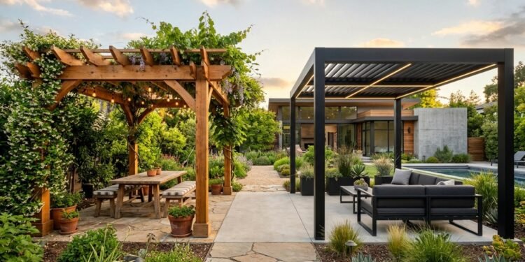 Pergolado metálico ou de madeira: Qual escolher para o seu projeto?