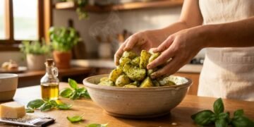 O molho italiano saboroso que transforma a salada de batata comum em um acompanhamento gourmet irresistível