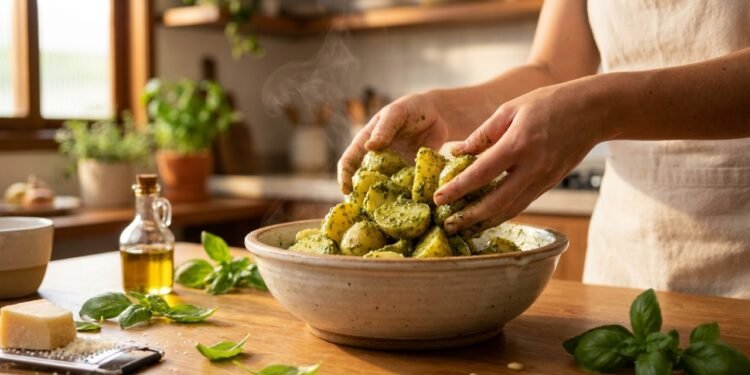 O molho italiano saboroso que transforma a salada de batata comum em um acompanhamento gourmet irresistível