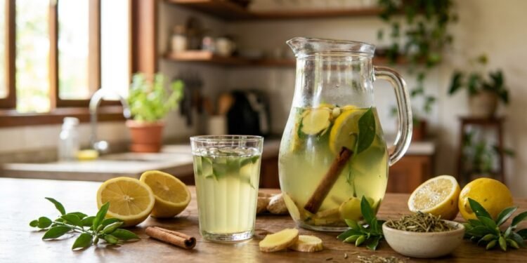 Suco com limão, gengibre e ervas: o que essa mistura promete e o que merece cautela