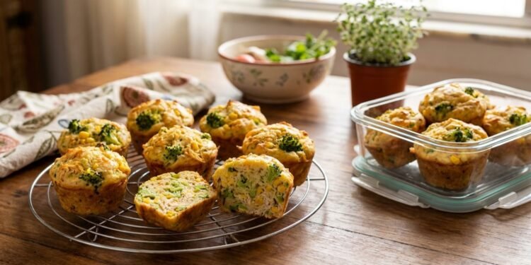 Prepare em poucos minutos: muffins de frango com legumes saudáveis, baratos e deliciosos