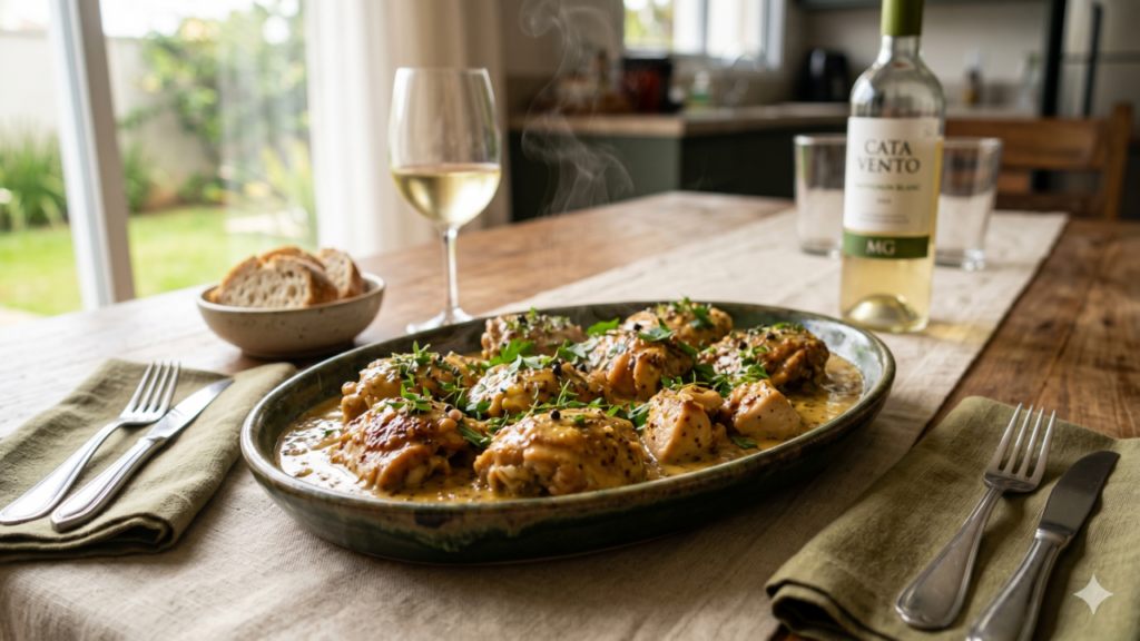 Frango com molho de mostarda fácil e mais cremoso