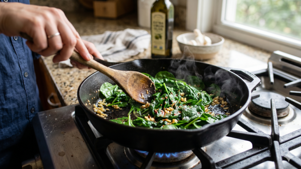 Muita gente cozinha espinafre do jeito errado sem saber