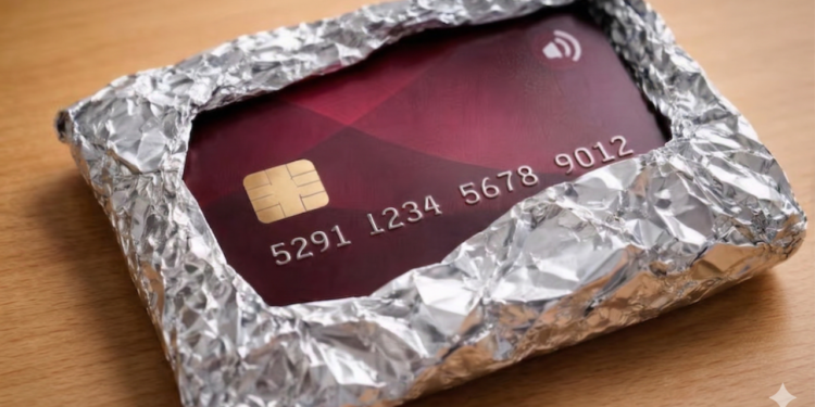 Cartão no papel alumínio protege contra golpes