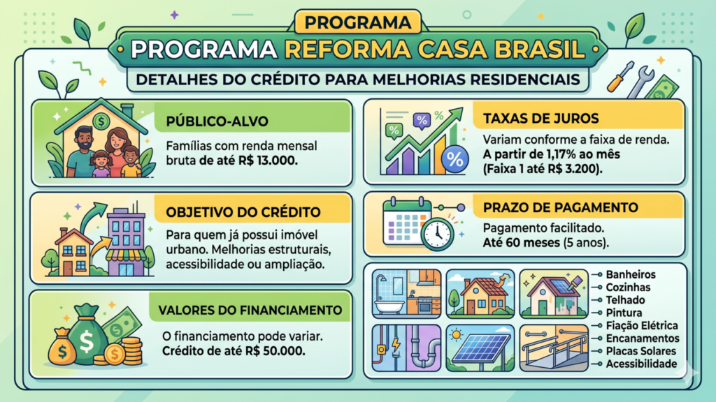 Reforma Casa Brasil libera crédito para banheiro e cozinha