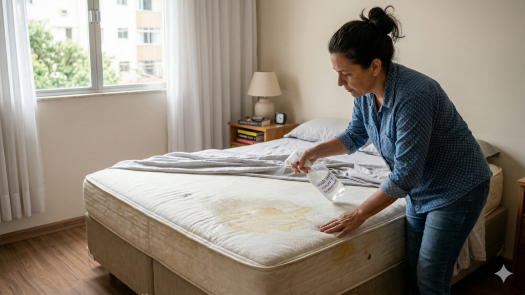 Manchas no colchão somem com truque simples