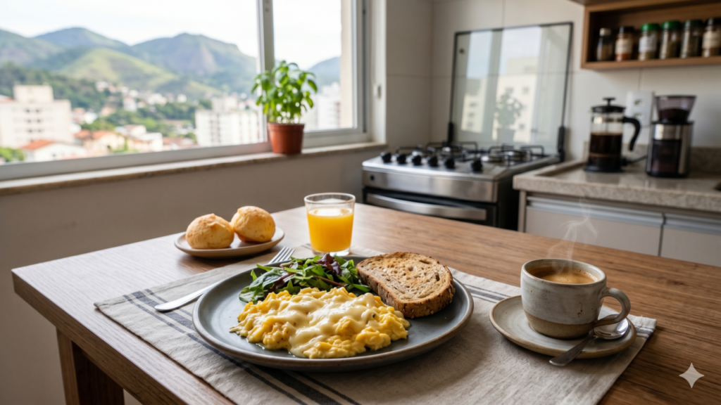 Ovos mexidos com queijo são o melhor café da manhã rápido