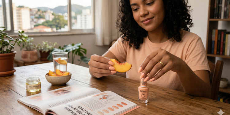 Unhas pêssego aveludado viram tendência em 2026