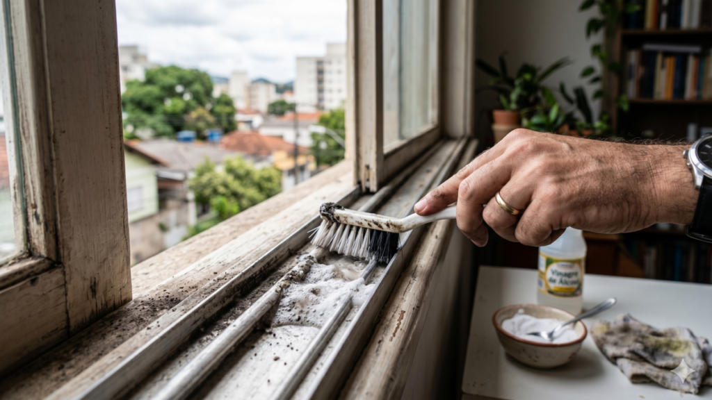 Como limpar trilhos de janela com bicarbonato fácil