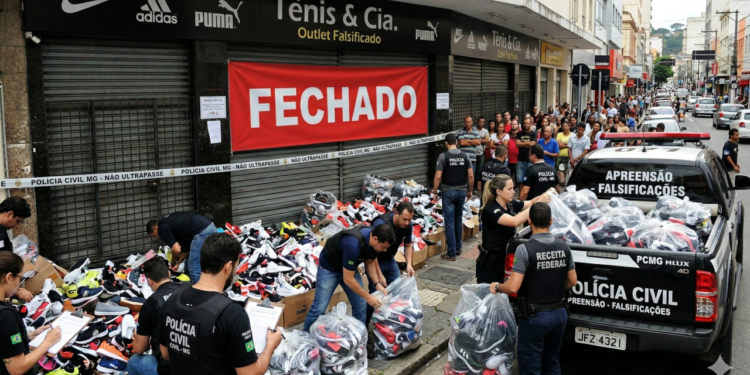 Operação apreende tênis falsificados e acende alerta
