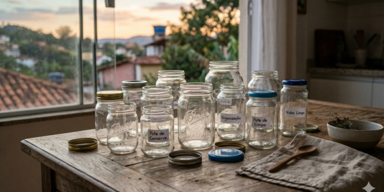 Frascos de vidro viram organizadores incríveis