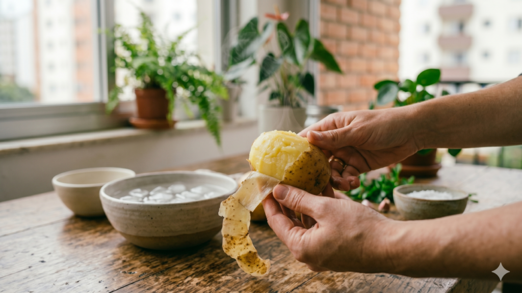 Descascar batata em segundos